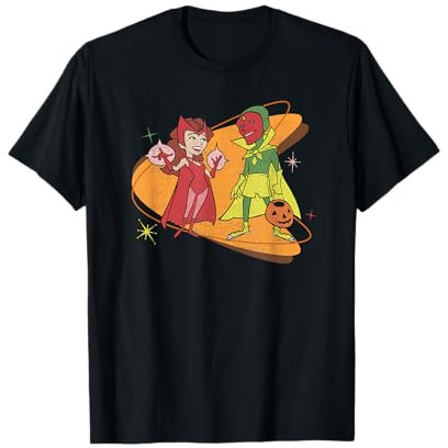 Marvel WandaVision Scarlet Witch & Vision Retro 50s T-Shirt