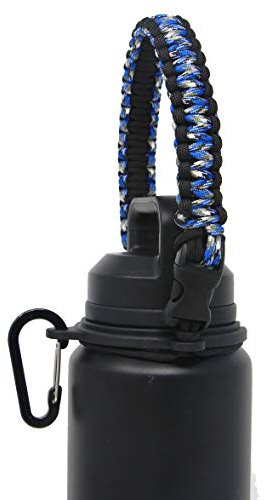 One MissionX Paracord Handle Compatible with Yeti Rambler 36oz 26oz 18oz 12oz 46oz Water Bottles, Durable Carrier Strap - Holder(Blue Camo)