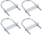 sourcing map Round U-Bolts 4 Sets 2.36(60mm) Inner Width 110mm Length Steel M6 with Nut, Plate, Washer