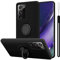Cadorabo Funda Compatible con Samsung Galaxy Note 20 Ultra en Liquid Negro - Funda para Teléfono Móvil Hecha de Silicona TPU Flexible con Anillo - Funda Trasera Ultradelgada Parachoques