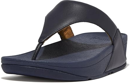 Fitflop Damen Lulu Zehentrenner aus Leder Flipflop, Dunkelblau, 43 EU