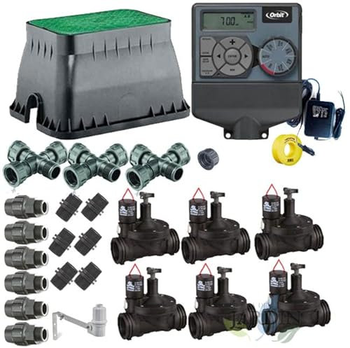 Suinga - Pacchetto di IRRIGAZIONE AUTOMATICA Orbit Irrigation 24V, 6 Zone di Irrigazione