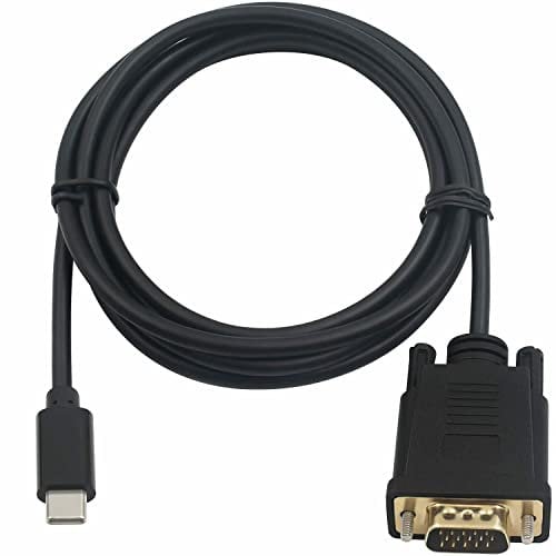 Multibao USB C to VGA Cable, Thunderbolt 3 Port USB-C Type-C Male to VGA Male Adapter for MacBook, Surface Book, Dell XPS, Pixelbook, Lenovo, Samsung, Monitor and More (2M)