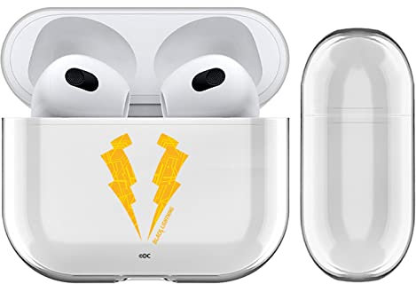 Head Case Designs Officially Licensed Black Lightning Logo Key Art Clear Hard Crystal Cover Compatible With Apple AirPods 3 3rd Gen Charging Case