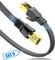 Câble Ethernet 1.5M, Cat 8 RJ45 Double Blindage 40Gbps 2000MHz cordon de raccordement LAN tressé en nylon haute vitesse Tressé Compatible avec PC PS5 PS4 Xbox Routeur Modem Switch Décodeur TV Box