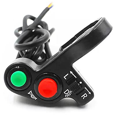 VOANZO Interruptor de manillar 3 en 1 para motocicleta, interruptor de dirección, interruptor de bocina para motocicleta, quad, moto de cross, ATV, scooter
