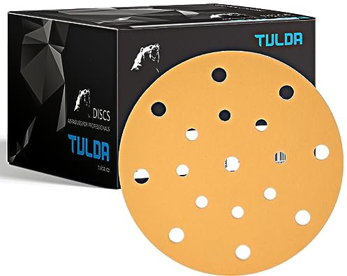 TULDA Sanding Discs P40 Orbital Sander Pads 6 150mm 15 Holes - Hook & Loop Discs Paper Sanding Pads For Random Orbit Orbital Sander (Box of 50 PCS)