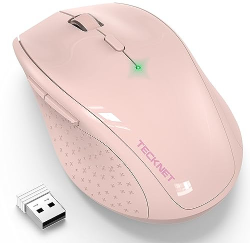 TECKNET Kabellose Maus, 4800 DPI 2.4G Funkmaus mit USB Empfänger, 30 Monate Batterielaufzeit, Optical Tracking, Wireless Maus mit 6 Tasten für PC Laptop Windows Mac MacBook Linux