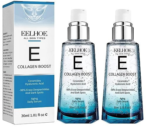 2 Stück Koran Advanced Collagen Boost Anti-Aging-Serum, Kollagen-Anti-Falten-Straffendes Hyaluronsäure-Gesichtsserum, Koreanisches Gesichtsserum zur Faltenreduzierung