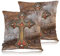 Swono Kunstleder-Kreuz-Kissenbezüge, Retro-Western-Leder, christliches Kreuz, gemütlicher Kissenbezug, quadratisch, 45,7 x 45,7 cm, Kissenhülle, dekorativ für Zuhause, Sofa, Schlafzimmer, Auto, Büro,