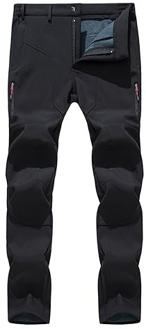 Freiesoldaten Uomo Outdoor Foderati in Pile Pantaloni Invernali Resistenti all'Acqua per la Pesca Passeggiate Escursioni Softshell Pantaloni da Sci