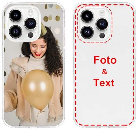 MXCUSTOM Personalisierte Handyhülle für Apple iPhone 15 Pro, Benutzerdefiniert Hülle mit Eigenem Foto Bild Text Individuelle Schutzhülle [Transparente Weiche TPU Dünn Stoßfest] (FXT-CR-P1)