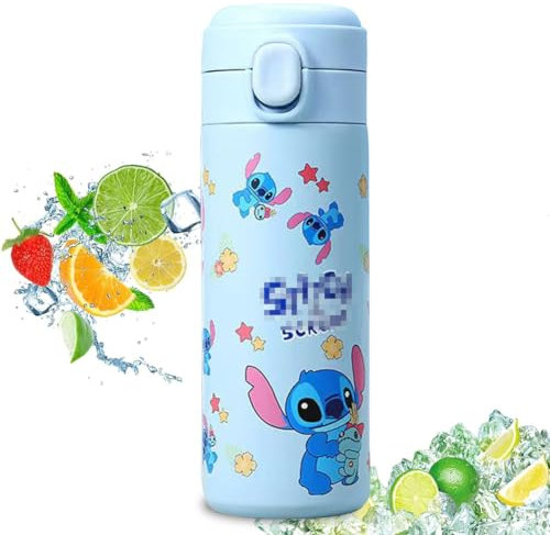 Gourde Isotherme Enfant,Bouteille Isotherme Enfant Bouteille d'eau Isotherme,Bouteille d'eau en Acier Inoxydable,Bouteille Isotherme Double Paroi,pour l'école, Les Sports et la Maternelle Voyage