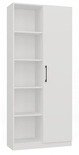 CDF Office Bücherregal RD-80 | Farbe: Weiß | Für Wohnzimmer, Büro, Arbeitszimmer | Modern | Regal für Bücher und Spielzeug | Ideal für Kinderzimmer, Teenager, Jugendzimmer