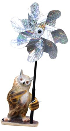 OFFSCH Windrad in Eulenform Für Draußen Garten Dekoration Drehbares Windmühlendekor Für Hof Und Balkon