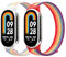 Astorgos 2 Stück Nylon Armband Kompatibel mit Xiaomi Mi Band 9/Mi Band 8, Verstellbares Sport Loop Armband Ersatzarmband Uhrenarmband Sportarmband, Farbig+Regenbogen