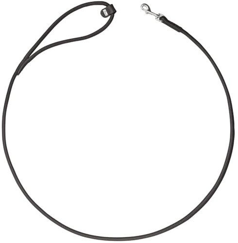 HUNTER Hundeführleine SOHO Round MINI, Farbe: schwarz, Rindsleder, mit Handschlaufe, weich & geschmeidig, leicht & robust, für kleine Hunde & Welpen, Made in Germany, Größe: 6/140