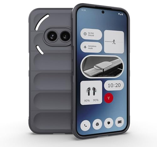 ESTH® Coque Silicone Liquide pour Nothing Phone (2a) (Gris Foncé) avec Protection Anti-germes et Doublure Douce en Microfibre, Housse Full Body Protection Étui Antichoc