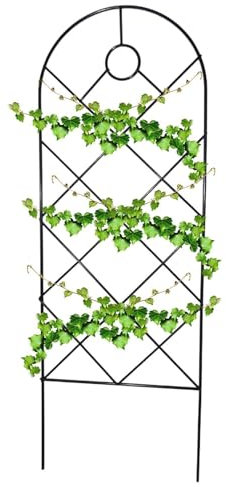 Treillis de jardin en métal pour plantes grimpantes, treillis en fer noir résistant à la rouille, supports d'escalade, panneaux de grille en treillis pour vignes, concombres, fleurs de roses, légumes