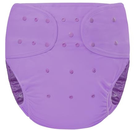 LittleForBig Waschbarer Verstellbarer Wiederverwendbarer Wasserdichter Primärer Komfort Stoffwindel Überhose Bezug für Erwachsene Einheitsgröße Violett