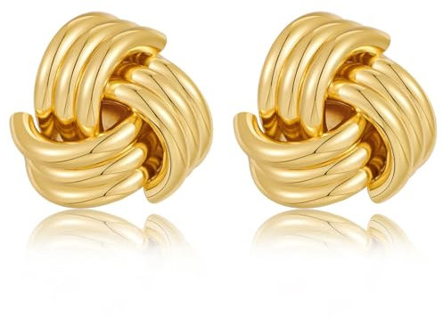 Hebterrka Goldene Creolen Große Geometrische Tropfen Ohrringe für Damen, trendige Gold Ohrringe, lange Glieder Ohrringe, Schmuck, Geschenk