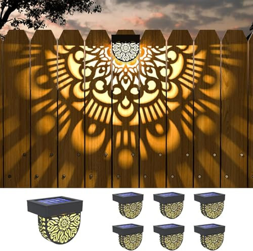 Lifeel solarlaterne für außen 6 Stück Solare Wegebeleuchtung Solarlampen für Außen Solarleuchten Garten Dekorative Solarlampe LED Gartenleuchte wasserdichte für Außen Terrasse (mandala2)