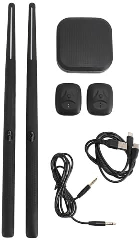 Sunicon Ensemble de Batterie à Air électrique, Ensemble de Batterie électronique Virtuelle Portable, Virtuelles à Détection de Mouvement RVB 3D avec 8 Sons, pour Débutants, Enfants et Adultes (Black)
