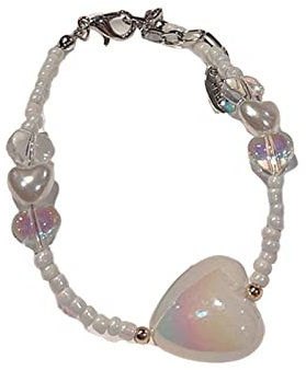 CANNXI Halsketten für Damen, Accessoires, modisch, bunt, Herz-Armband, Halskette, Punk, Egirl süß, cool, Perlen, Schlüsselbeinkette, ästhetischer Schmuck, Acryl