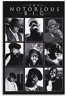 XFPOBH Poster auf Leinwand, Motiv: Notorious Big Rapper, Wandkunst, Bild, Heimdekoration, Druck für Schlafzimmer, Wohnzimmer, 30 x 45 cm, ungerahmter Stil
