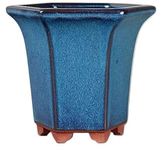 KOHUS Macetas de Cerámica Jardinera de cerámica esmaltada de Colores Jardinera de Arcilla Morada Jardinera Hexagonal pequeña de 5,3 Pulgadas Macetas