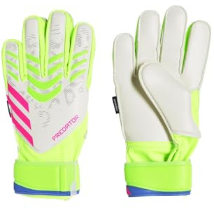 adidas Uni Predator Match Fingersave Goalkeeper Kids Handschuhe, LUCLEM/White/LUCPNK, 38 2/3 EU