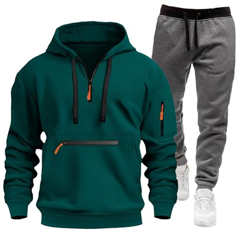 Generisch Herren Sportswear Hooded Track Suit Trainingsanzug herren anzug schwarz Trainingsanzug FußBall Vereine