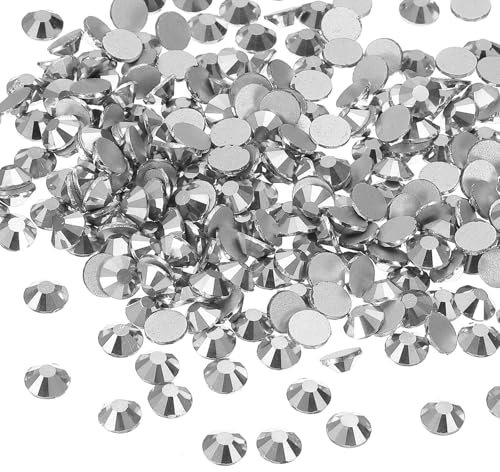 PATIKIL 1600Pcs SS16 Round Flatback Crystal 3.8-4.0-mm Glass Rhinestones Gems Diamonds for DIY Crafts Clothes Shoes Nail Art Decoration, Silver