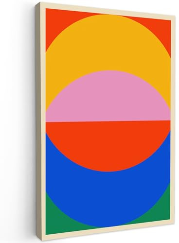 MuchoWow© Bilder mit Rahmen Poster Wanddekoration Wohnzimmer Deko Modern | 20x30 cm - Geschenke Bilderrahmen Bauhaus - Abstrakte Kunst - Retro
