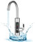 Wasserhahn mit Durchlauferhitzer, Edelstahl Elektrischer Durchlauferhitzer Wasserhahn mit 360 ° Drehbarer und LED Temperaturanzeige für Camping, Garten, Küche, Bad(220V 3000W, EU Stecker)