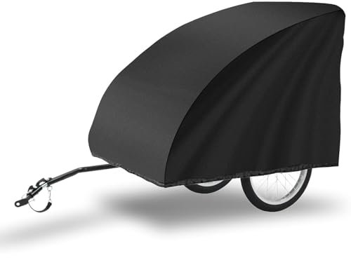 Housse de protection pliable pour remorque de vélo, remorque de vélo, remorque de vélo, housse de protection universelle pour remorque de chien, housse de protection imperméable 420D (140 x 88 x 92 cm