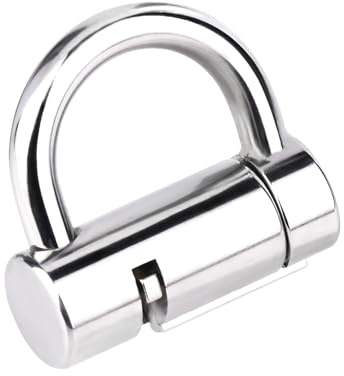 WLKJPP Abschließbar Edelstahl Piercing Keuschheits Schloss 3/4/5mm Durchmesser Klein PA Durch Loch Chastity Device D-Typ Punktion Ring Extrem Sex Toy Erotische Accessoires für Paare,Silber,L