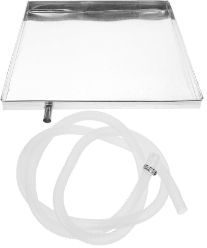 SEWACC Auffangwanne für Außenklimaanlage, 40X40CM Quadratische Kein Leck Kondensatauffangschale für Außengeräte von Klimaanlagen, mit 2 m langem Abflussrohr