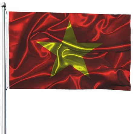 Drapeau En Soie Du Vietnam Drapeaux Décoratif Avec Œillets Bannière Durable Drapeaux De Jardin Pour Pelouse Balcon Extérieure 90X150 Cm