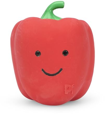 Petface Foodie Faces Red Pepper Dog Toy with Built-In Squeaker (Pack of 1) | Durable Latex Material, Size for Medium to Large Dogs, for Fetch & Interactive Play