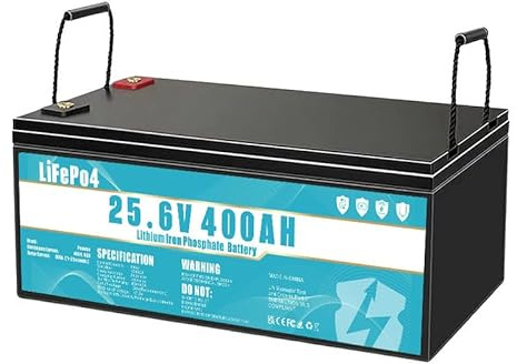 Batterie Ricaricabili,LiFePO4 Batteria da 24V 400Ah batteria al litio ferro fosfato, dotata di BMS da 400 A, durata superiore a 8 anni, adatta per campeggio,alimentazione di emergenza, ecc.