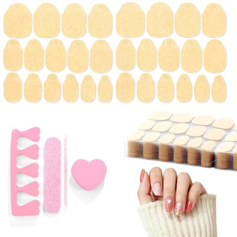 600 Pcs press-on nail stickers, double-sided false nail glue sticker, waterproof breathable gel patches that are damage-free, No UV Light Needed,for DIY home manicures beginners, extra nail tool