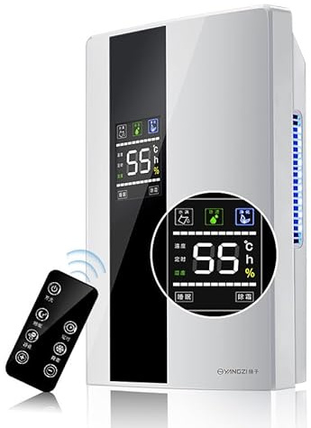 Deumidificatore d'aria, deumidificatore e purificatore d'aria 2 in 1, anti muffa, silenzioso, spegnimento automatico e scongelamento, timer 24 ore e schermo LED, 30 m², ideale per camera da letto