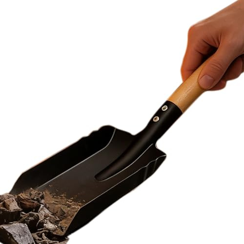 Byuexhp Pelle à Cendres,Pelle de Foyer à Manche en Bois pour Nettoyage, pour Foyer et Feu de Camp | pour Poêle Barbecue Extérieur Garage Arrière-Cour