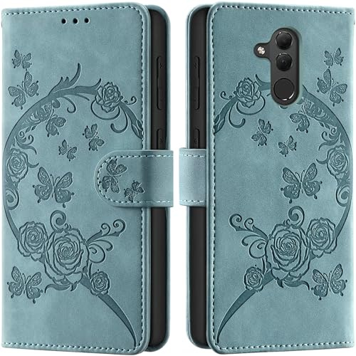 Cover per Huawei Mate 20 lite, Verde | Blocco RFID, Funzione Stand Slot per Schede, Antiurto Portafoglio Custodia Flip Libro