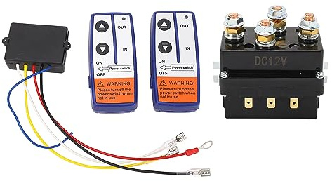 Rcniso Relé de Cabrestante Eléctrico para Coche, Control Remoto 250A, relé de Cabrestante Eléctrico para Vehículo Todoterreno, Potencia de Bobina Estable de 12V 30W ATV
