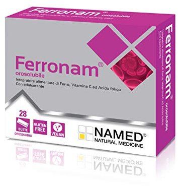 Ferronam orosolubile, integratore alimentare di Ferro, 28 bustine