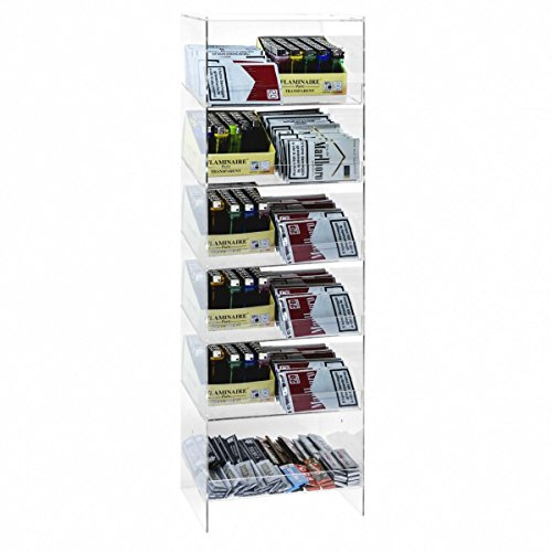 DesignPlex Espositore porta accendini/porta tabacco in plexiglass trasparente a 6 ripiani Misure: 26 x 20 x H87 cm