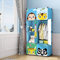 MAGINELS Kinder-Kleiderschrank, Schlafzimmer, Kleiderschrank, Aufbewahrungsregal, Würfel-Organizer (blau, 6 Würfel und 1 Stange)