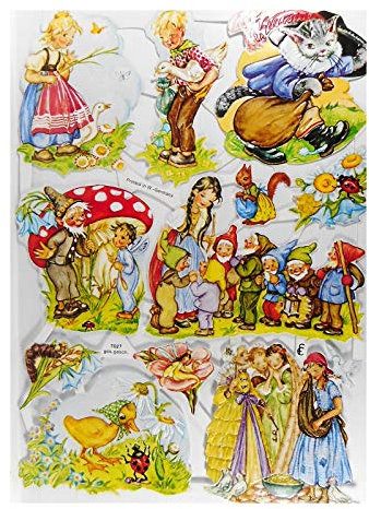 Glanzbilder EF 7027 Schneewittchen goldene Gans gestiefelter Kater Märchen Posiebilder Deko GWI 664